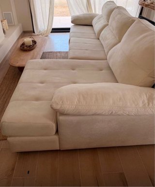 Sofá 3 plazas con chaiselongue beige