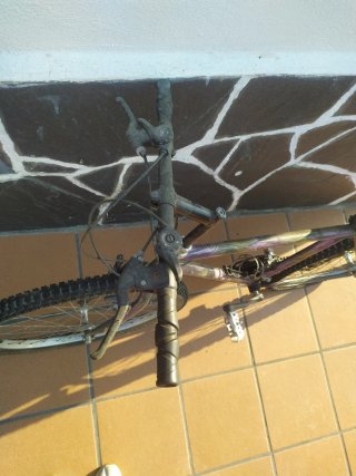 Bicicleta de montaña morada