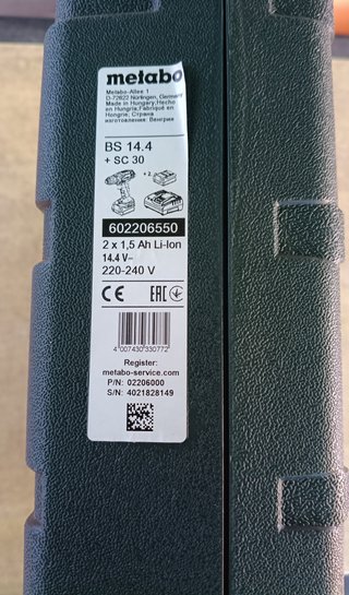 Taladro Atornillador Metabo 14.4V con Cargador y B