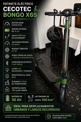 Patinete Eléctrico Cecotec Bongo X65