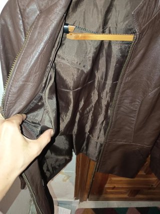 Cazadora piel marrón talla S/M