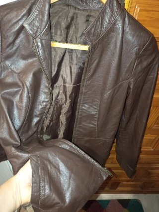 Cazadora piel marrón talla S/M