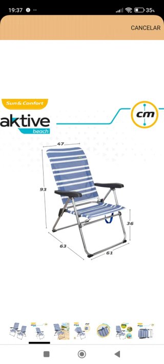 Pack de 2 sillas Plegables Ligeras para Playa