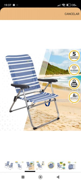 Pack de 2 sillas Plegables Ligeras para Playa
