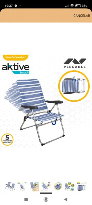 Pack de 2 sillas Plegables Ligeras para Playa