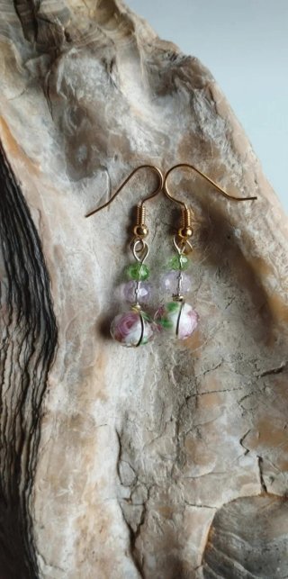 Pendientes Murano con Pan de Oro