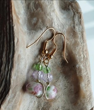 Pendientes Murano con Pan de Oro