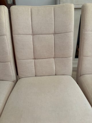 Juego 4 Sillas Comedor Tela y Madera Beige