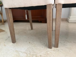 Juego 4 Sillas Comedor Tela y Madera Beige
