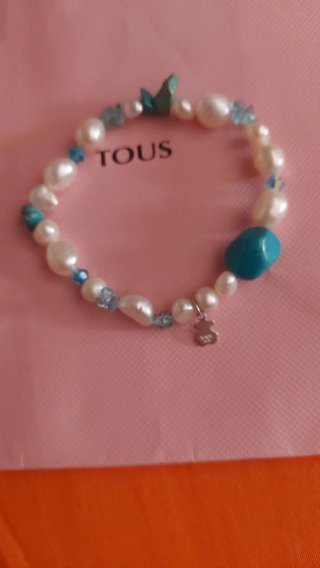Pulsera Tous Perlas Turquesa Ajustable