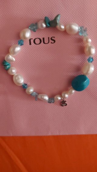 Pulsera Tous Perlas Turquesa Ajustable
