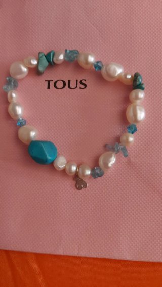 Pulsera Tous Perlas Turquesa Ajustable