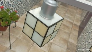 Lámpara colgante 3 luces cubo