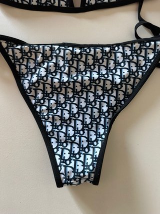 Bikini Dior Triángulo Negro/Blanco Talla Única