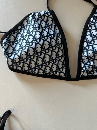 Bikini Dior Triángulo Negro/Blanco Talla Única