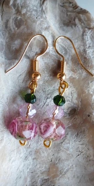 Pendientes Murano con Pan de Oro