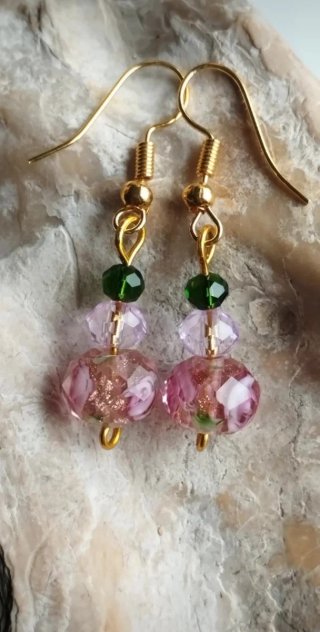 Pendientes Murano con Pan de Oro
