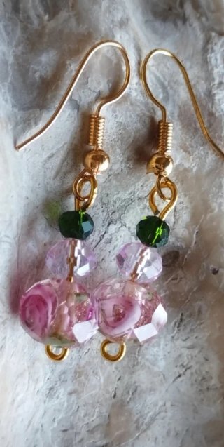 Pendientes Murano con Pan de Oro