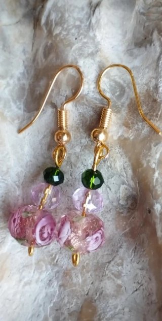 Pendientes Murano con Pan de Oro