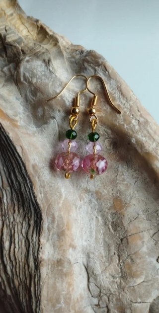 Pendientes Murano con Pan de Oro