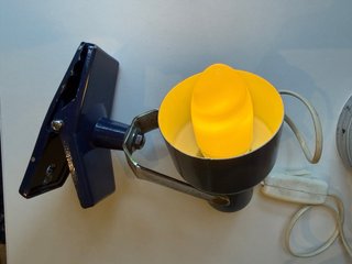 Lámpara foco de pinza vintage azul orientable