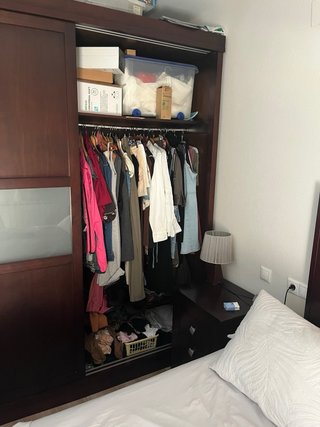 Muebles de matrimonio madera pino oscura