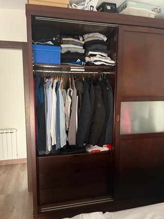 Muebles de matrimonio madera pino oscura