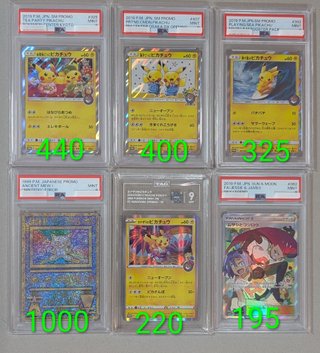 Cartas Pokémon PSA - Pikachu, Mew, Jessie & James
