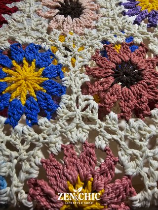 Bolso crochet flores multicolor