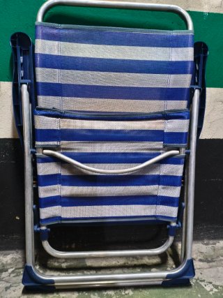 2 Sillas de Playa Plegables Azul Blanco