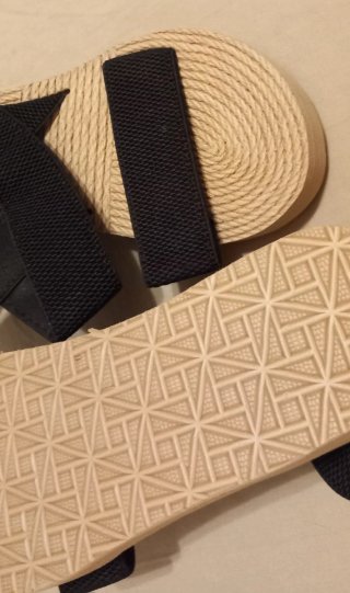 Sandalias Mujer Talla 38 Beige y Negro