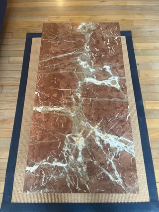 Mesa centro mármol y hierro forjado