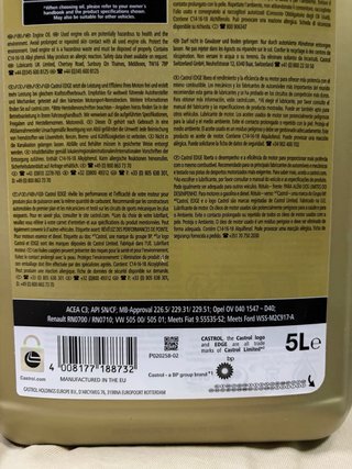 Aceite Castrol EDGE Turbo Diesel 5W-40