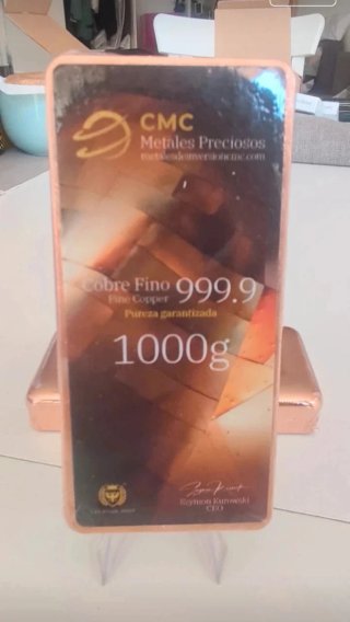 Lote 5 lingotes cobre 999.9