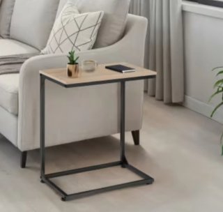 Mesita auxiliar Maisons du Monde madera y metal