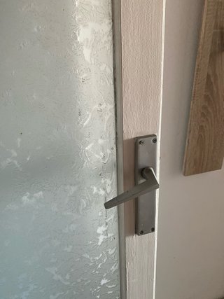 Puerta interior madera con vidrio opaco