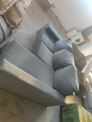 Chaiselongue derecho gris y verde