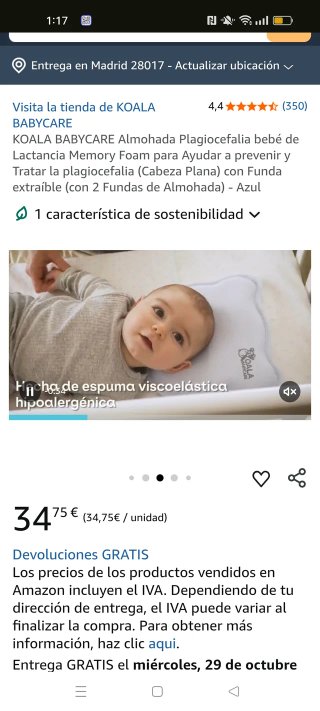 Oportunidad! Koala Babycare Perfect Head
