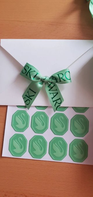 Charm fiocco di neve Swarovski verde con scatola
