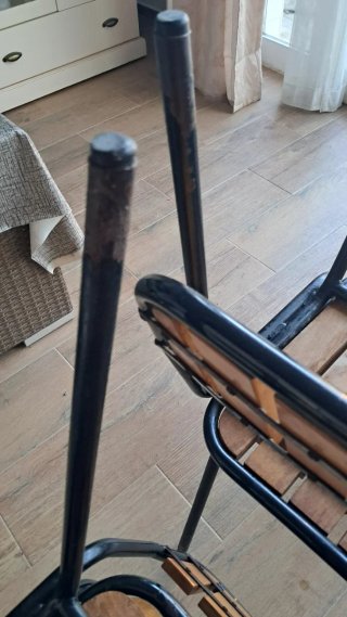 4 Sillas Vintage Madera y Hierro