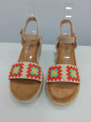 Esparteñas cuña crochet multicolor