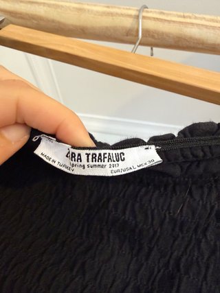 Top Zara negro fruncido