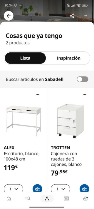 Escritorio ALEX + Cajonera TROTTEN IKEA