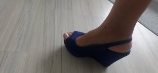 Zapatos de plataforma azules para mujer