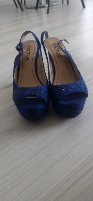 Zapatos de plataforma azules para mujer