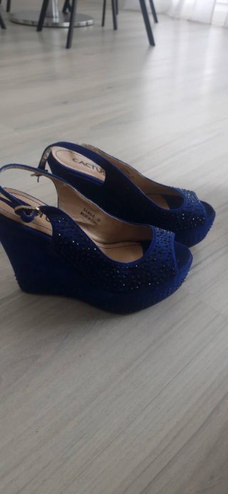 Zapatos de plataforma azules para mujer
