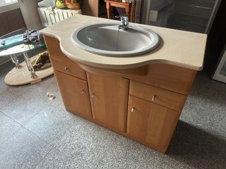 2 Mueble de baño completo beige y madera