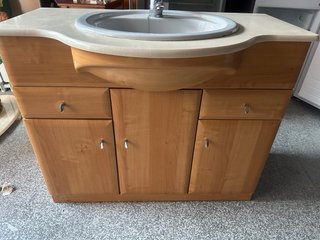 2 Mueble de baño completo beige y madera