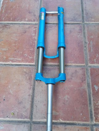 Horquilla Suntour Azul y Naranja