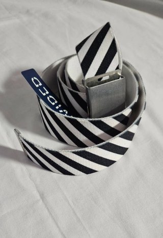Cintura tela righe bianco nero unisex